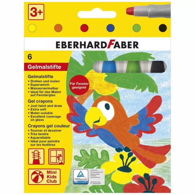 Eberhard Faber Gelmalstifte 6 Farben Gelstifte Malstifte wasservermalbar