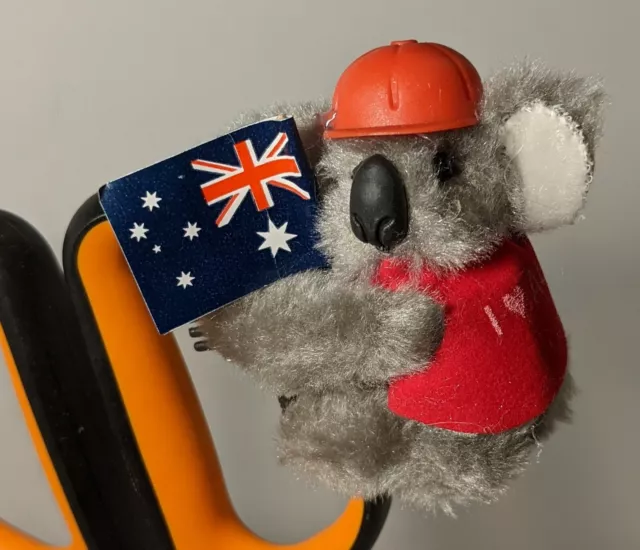 I Love Australia Koala Bear Plush Souvenir Clip Vintage 1980's Red