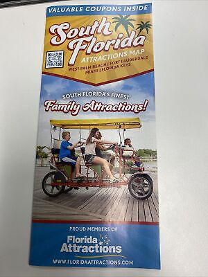 NEW SEP 2022 South Florida Attraction Map Tourist Guide Coupon Brochure