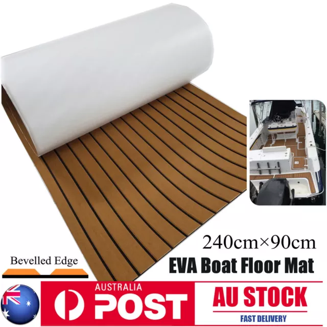 240×90cm Boat Decking EVA Foam Sheet Marine Teak Flooring EVA Yacht Carpet Brown