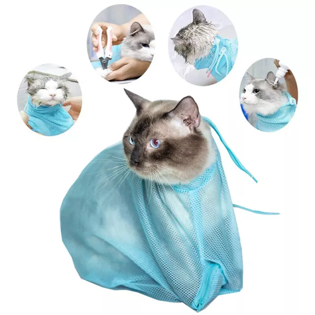 Pet Cat Mesh Bag Grooming Washing Bath Bag Mesh Bag For Shower Cleaning Puppy