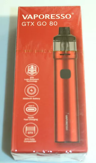 VAPORESSO GTX GO 80 E-ZIGARETTEN SET Rot 5ml 3000 mAh