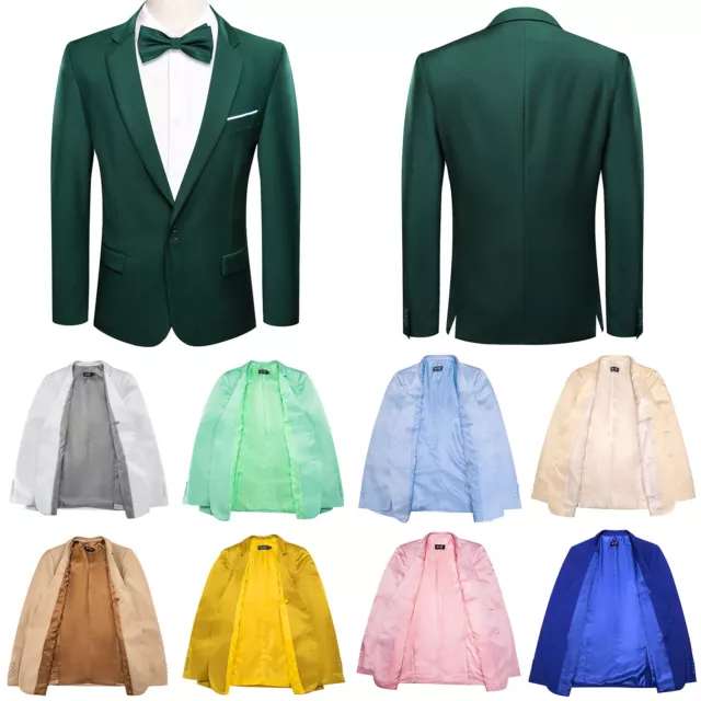 20 colori! Tuta blazer da uomo raso tuta semplice sport casual smoking ballo di nozze