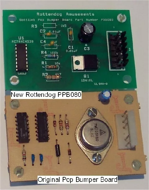 Nuovo Rottendog Pop Paraurti Board Per Gottlieb Sistema 80 Flipper Gratuito Nave