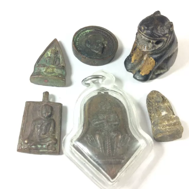 Rare 6 Thai Amulet Pendant Coins Occult Magic Talisman Power Lucky Coin Holy d5