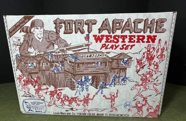 MARX 54MM FORT Apache 4501 complete playset with Extra figures more ...