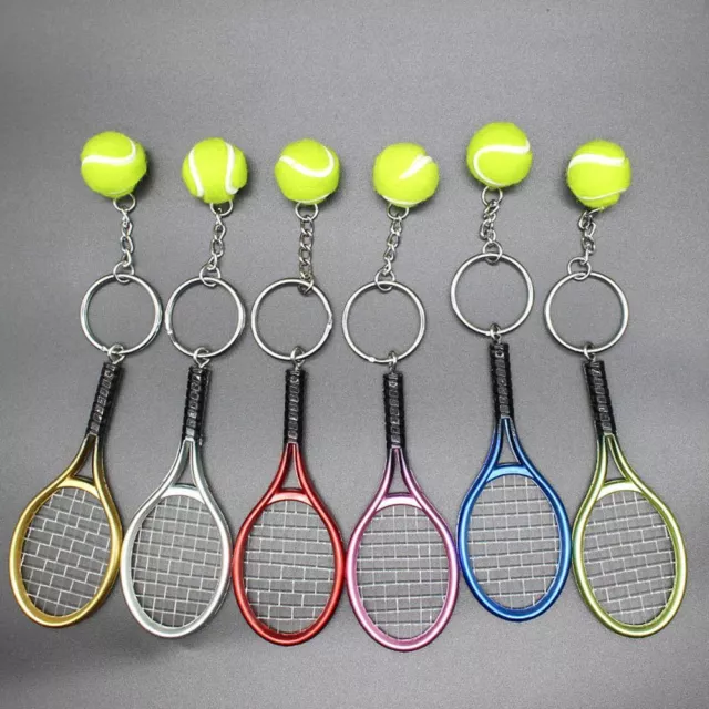 Ornaments Tennis Racket Keychain Car Key Ring Tennis Pendant Sport Key Ring