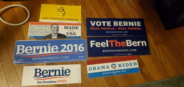 Bernie sanders and Obama bumper stickers