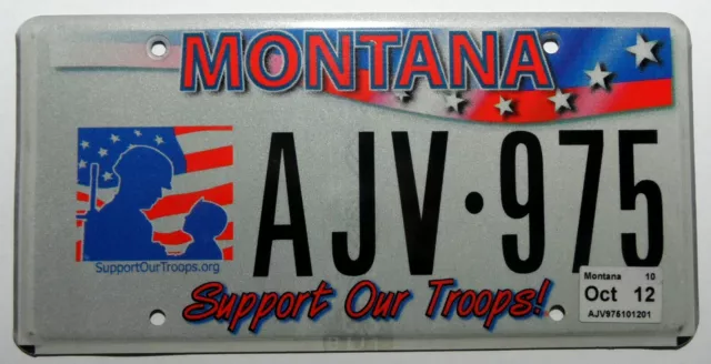USA Nummernschild aus Montana "Support Our Troops!" mit Grafik. S-7065.