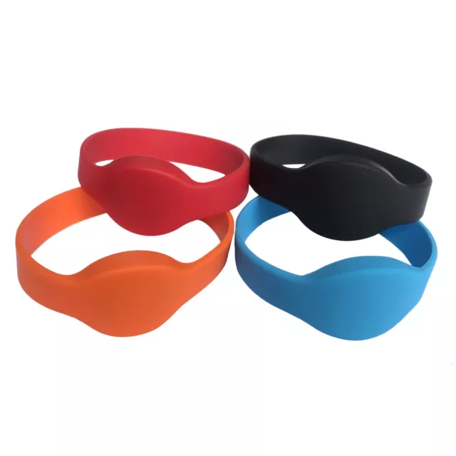 13.56MHZ MIFARE Classic 1K Wristband Silicone Blue Black RFID Bracelet -10pcs