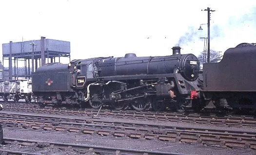 Original colour slide of 73144 BR Standard steam loco