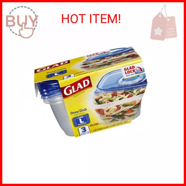 GLAD 64 OZ Deep Dish Containers w/ Lids CHRISTMAS HOLIDAY EDITION - 3  Containers $21.00 - PicClick