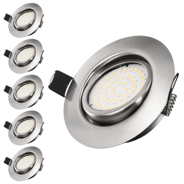 6x Set Led Einbaustrahler Flach 230V Einbaurahmen Deckenstrahler Einbauspot Spot