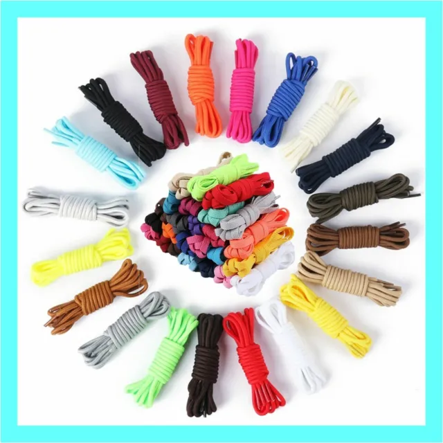 Colorful Shoe Laces Bootlace Shoelaces Sneakers Runners Coloured Flat and Round