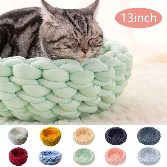 XS Pet Dog Cat Bed Calming Sleeping Kennel Puppy Soft Cotton Donut Warm Nest
