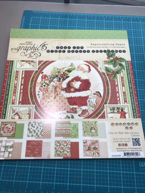 Graphic 45 * TWAS THE NIGHT BEFORE CHRISTMAS * 12" x 12" CARDSTOCK PAD * Retired