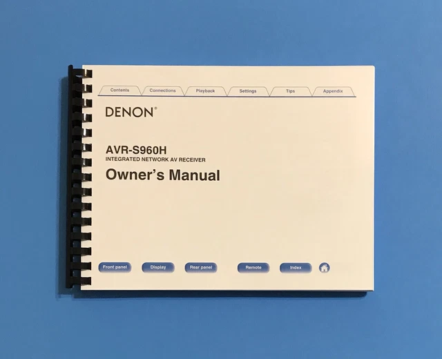 DENON AVR-S960H AV Receiver Owner's Manual - Full color with ...