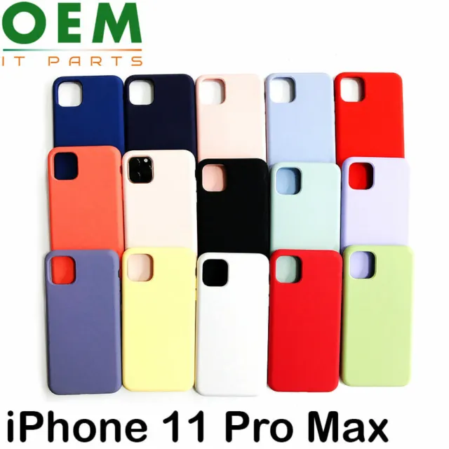 For Apple iPhone 11 Pro Max Case Liquid Silicone Luxury Thin Soft Phone Cover