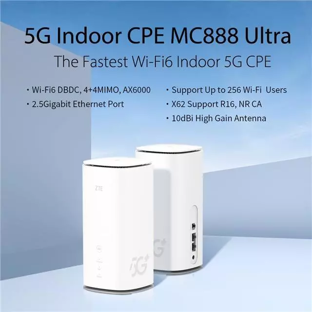 Unlocked Zte Vodafone Mc888 Ultra 5G Wifi 6 Router - 2.7Gbps - Rj11 Tel