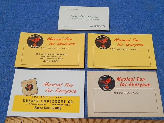Wurlitzer 1015 1080 1100 1080A advertising Operator Cards 1946 - New Old Stock