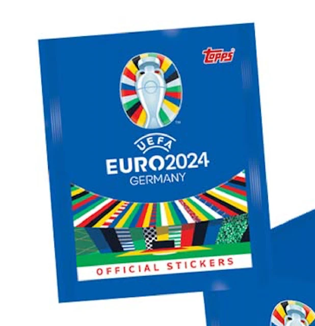 POCHETTE PACKET TUTEN 6 OFFICIAL STICKER TOPPS UEFA EURO 2024 MINT NEW