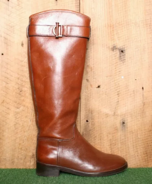 TORY BURCH 'Grace' Brown Leather 16" Tall Knee High Riding Boots Sz. 6M