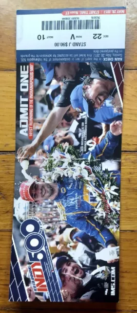 2017 Indianapolis Indy 500 Ticket Stub Alexander Rossi Takuma Sato Creased