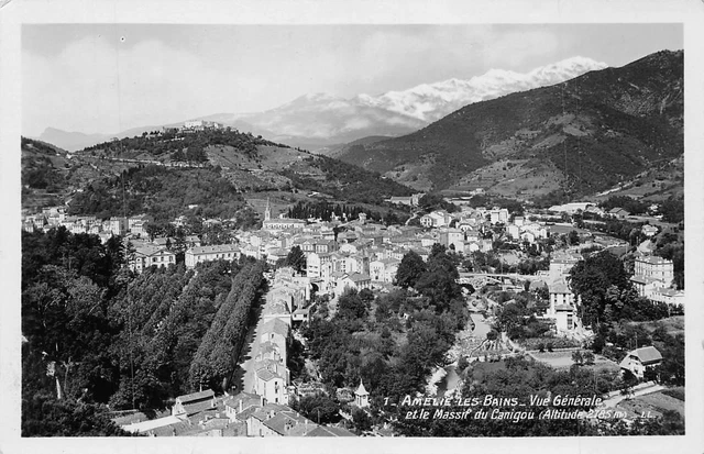 Amélie-les-Bains - Vue générale et le Massif du Canigou