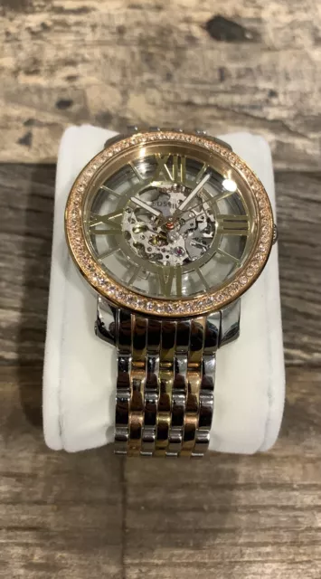 Fossil Automatic Watch Women Rose Gold & Silver