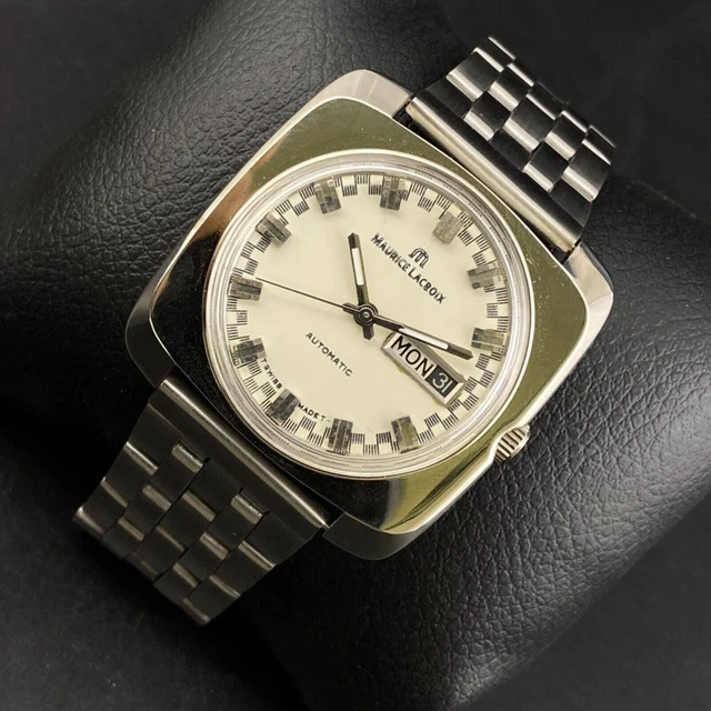 MAURICE LACROIX Automatic Square Watch Overhauled Band 7.87inch Rare 230924T