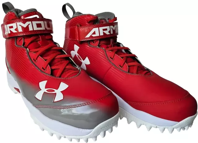 Botín Under Armour Tom Brady TB12 Player Exclusivo Rojo Césped 3024382–601 ¡Talla 13!!