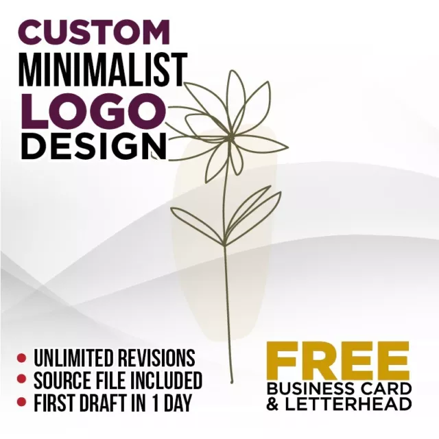 Custom Minimalist Logo Design - Professional Service! - Free Business Card!