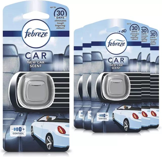 Febreze Car Vent Clip Air Freshener, New Car Scent 2ml  x 6