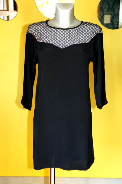 Robe Sandro Taille 36 - Robe Patineuse Bleue Bimatière - Excellent état
