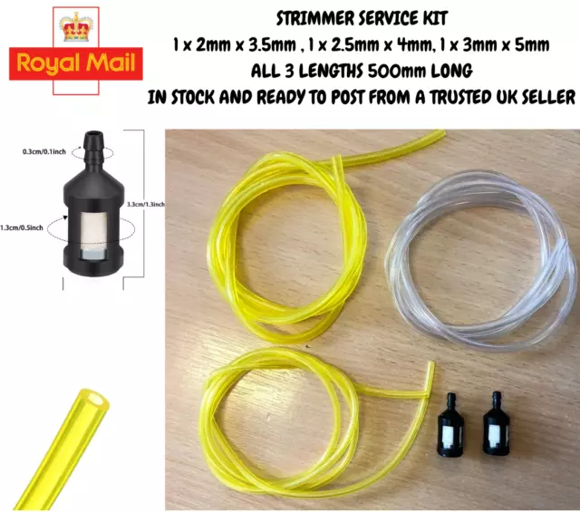 Strimmer Multi tool Fuel Hose Tube Pipe & Filter Kit 5 in 1 Handy In Workshop