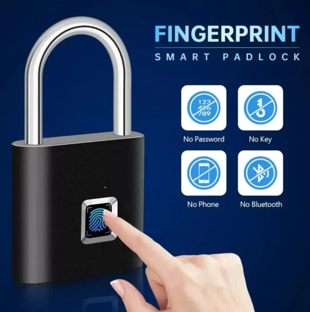 Fingerprint Lock Keyless Waterproof Anti-Theft Smart Lock Fingerprint Padlock