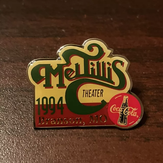 Vintage 1994 Coca-Cola Mel Tillis Theater Branson Missouri Lapel Hat Pin