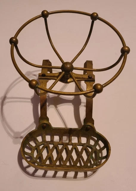 Antique Victorian Claw Foot Bathtub Sponge Soap Holder Caddy Bath Tub Brass 2