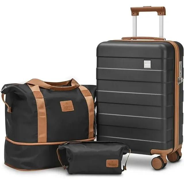 Carry on Luggage, 20 in Carry-on Suitcase with Spinner Wheels，Hardside 3PCS Set