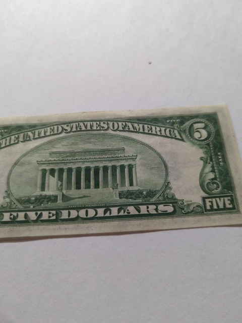 US $5 Five Dollar SILVER CERTIFICATE Series 1934A - Blue Seal 7