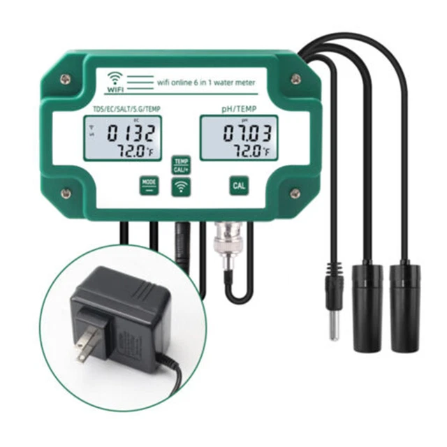 6 in 1 Digital WiFi Water Quality Tester TDS/EC/SALT/PH/TEMP Meter Multifunctikv