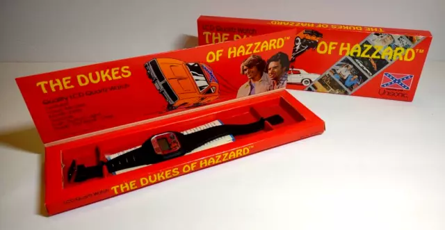 The Dukes Of Hazzard Watch Unisonic UNUSED Original Vintage 1981 With Box Sleeve