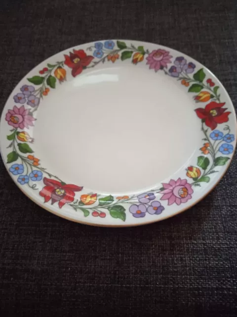 KALOCSA Hungary FLORAL Porcelain Hand Painted bowl ,PLATE 6,5"