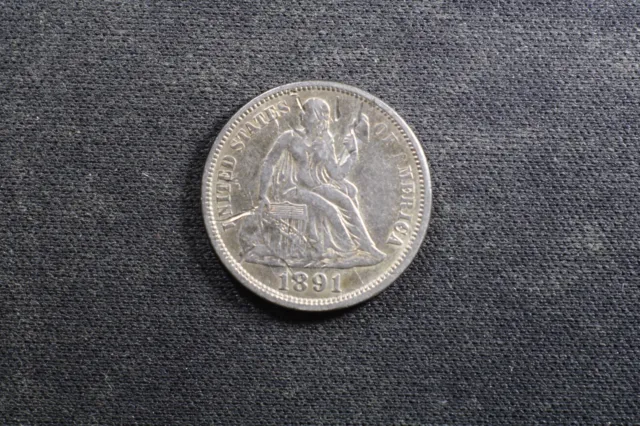 1891-P Seated Liberty Dime, US Silver Coin, VERY NICE BETTER CONDITION COIN!!!