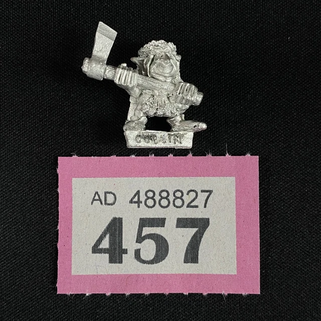 Orc Noir Classique En Métal Warhammer Avec Hallebarde – Figurine De Collection Pour Jeux De Stratégie