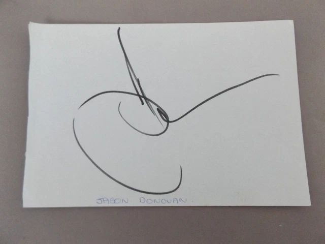 HAND SIGNED 6" x 4" AUTOGRAPH BOOK PAGE - JASON DONOVAN - ACTOR SINGER