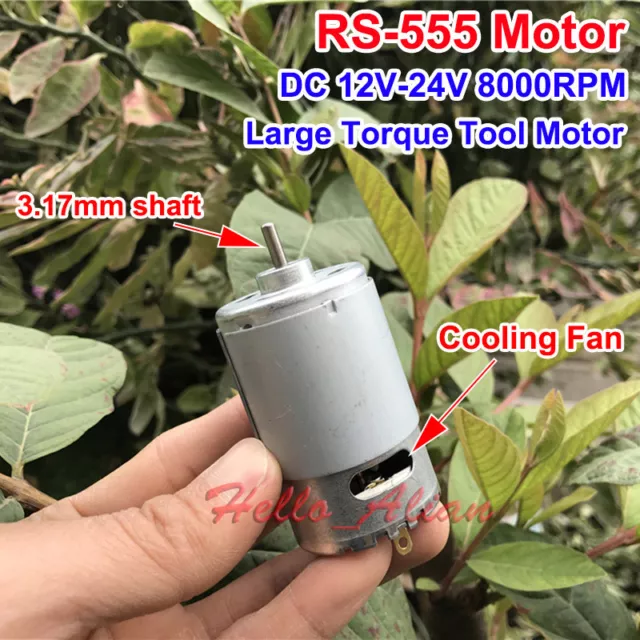 DC 12V-24V 8000RPM High Power Large Torque RS-555 Motor for Drill Electric Tools