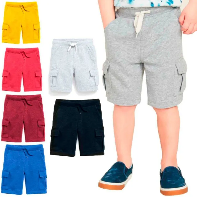 Boys Kids Junior Shorts Cotton Fleece PE School Summer Running Sports Shorts