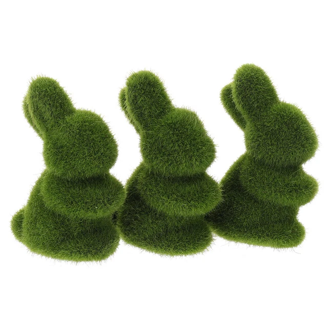 3 piezas espuma conejo decoración verde Pascua conejo diseño de escritorio decoración para adorno