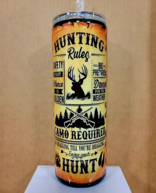 Hunting with Deer 20oz Insulated Stainless Steel Tumbler with Straw